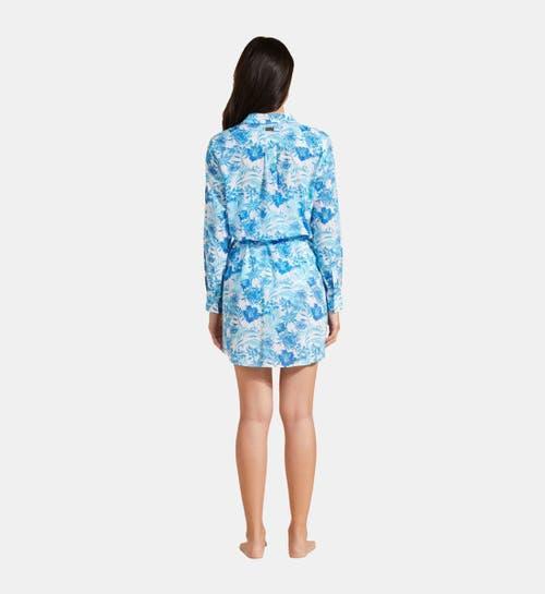 Womens Tahiti Flowers Tie-Waist Shirtdress Product Image