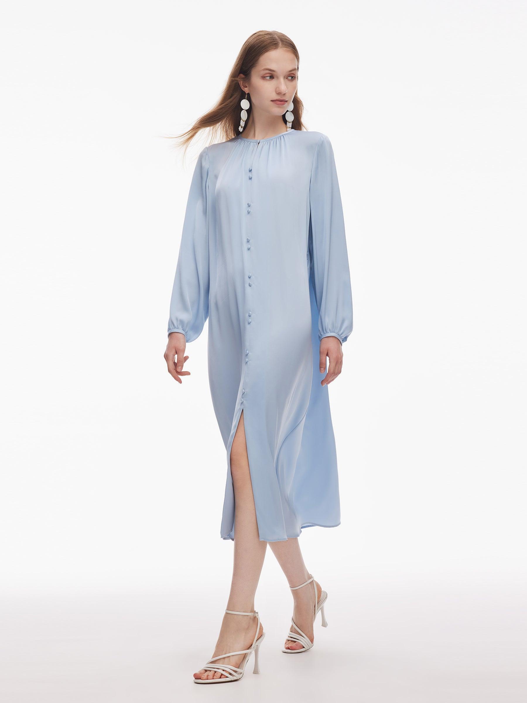 22MM Mulberry Silk Women Belted Maxi Dress Product Image
