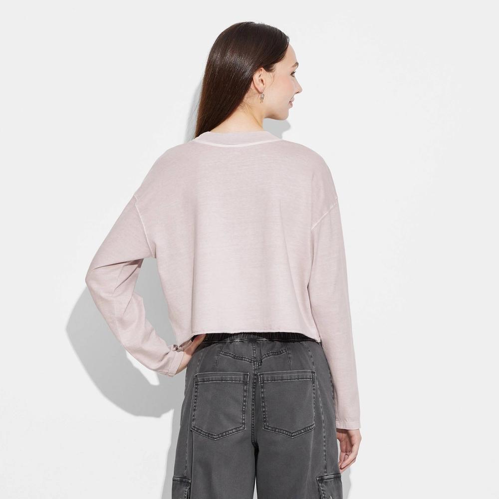 Womens Long Sleeve Cropped T-Shirt - Wild Fable Mauve XXS Product Image