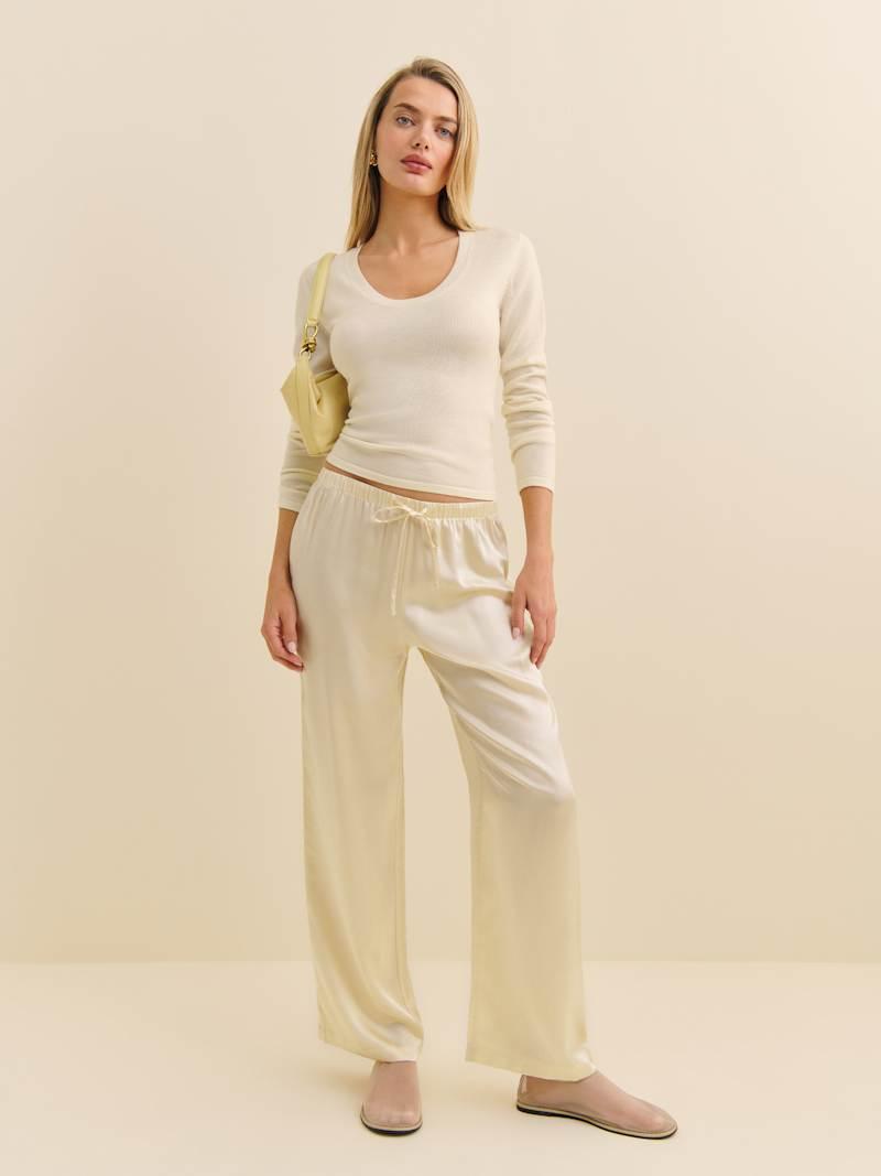 Petites Olina Silk Pant Product Image