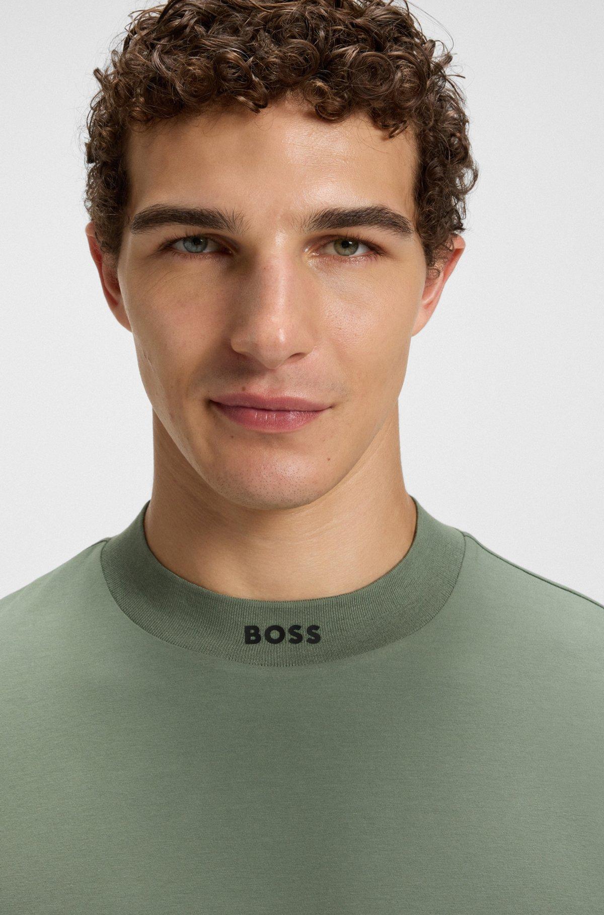 Relaxed-fit shirt in stretch cotton with camp collar Product Image
