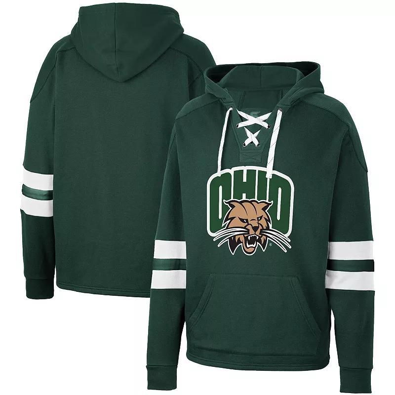 Men's Colosseum Green Ohio Bobcats Lace-Up 4.0 Pullover Hoodie, Size: Medium, Ohu Green Product Image
