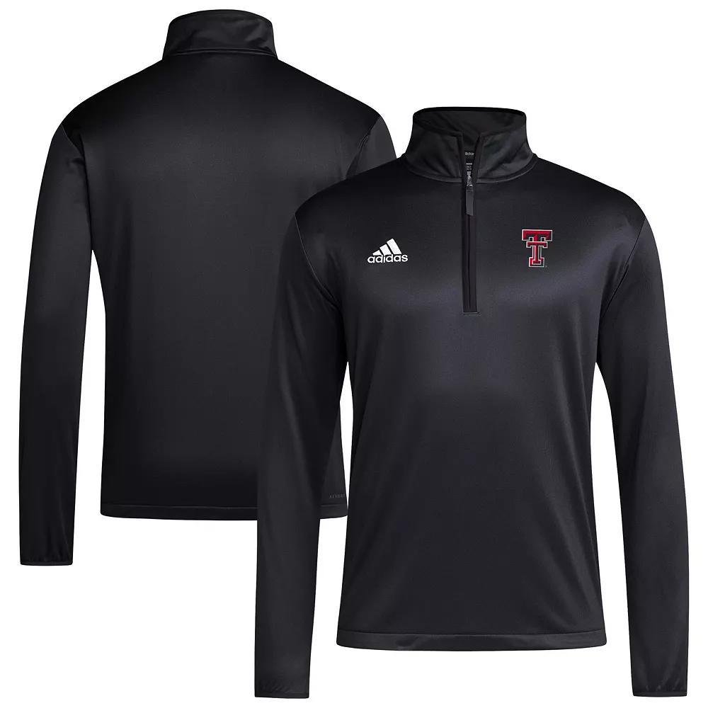 Men's adidas Black Texas Tech Red Raiders 2024 Coaches Sidelines AEROREADY Quarter-Zip Jacket, Size: 2XL Product Image