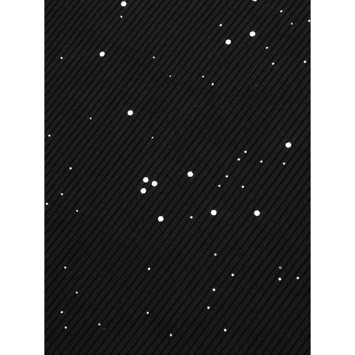 Plus Size Black Sequins Waist-Tie Wide-Leg Jumpsuit Women Sleeveless V-neck Everyday-Casual Loose Jumpsuits BloomChic 12/L Product Image