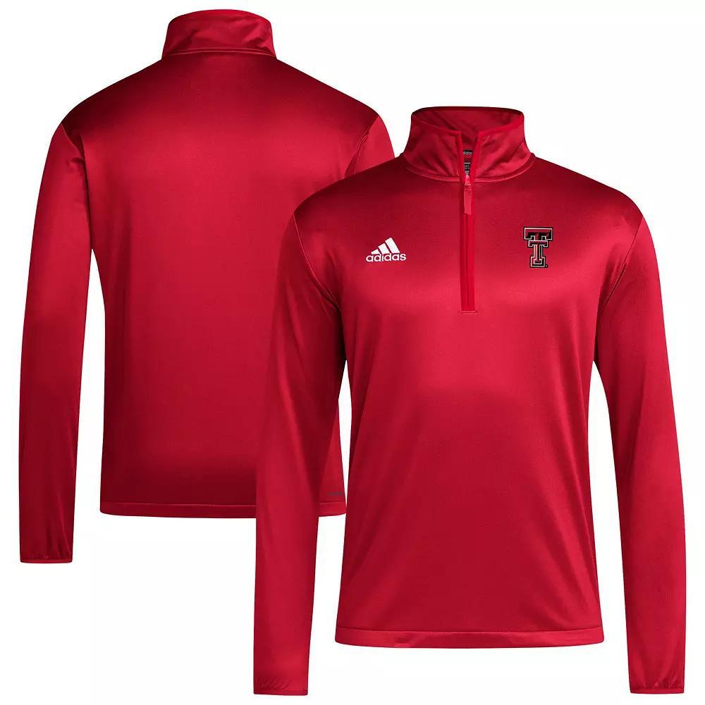 Men's adidas Red Texas Tech Red Raiders 2024 Coaches Sidelines AEROREADY Quarter-Zip Jacket, Size: Small Product Image