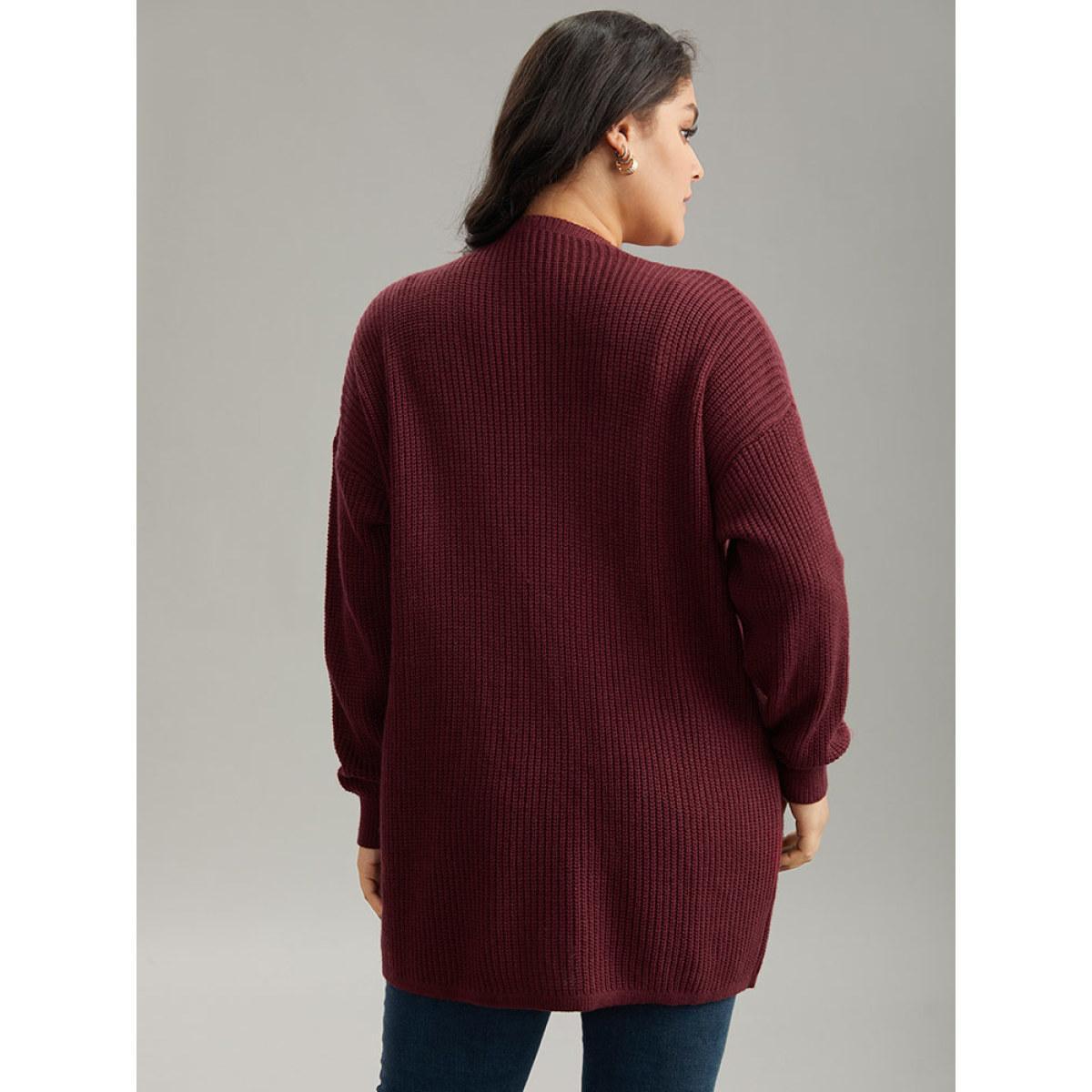 Plus Size Floral Embroidered Open Front Cardigan Scarlet Women Casual Loose Long Sleeve Dailywear Cardigans BloomChic 28/5X Product Image