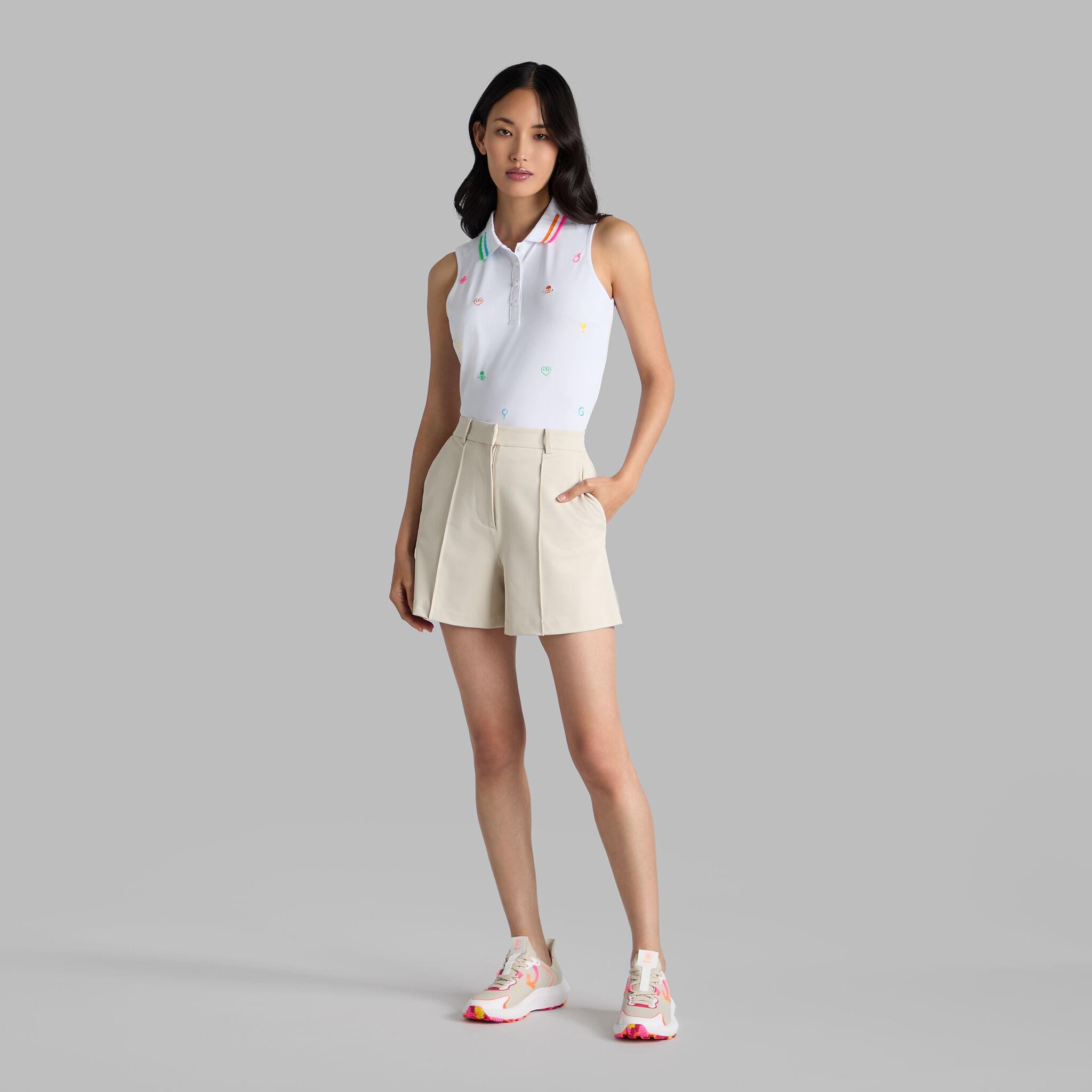 EMBROIDERED TECH PIQUÉ SLEEVELESS PERFORMANCE POLO Product Image