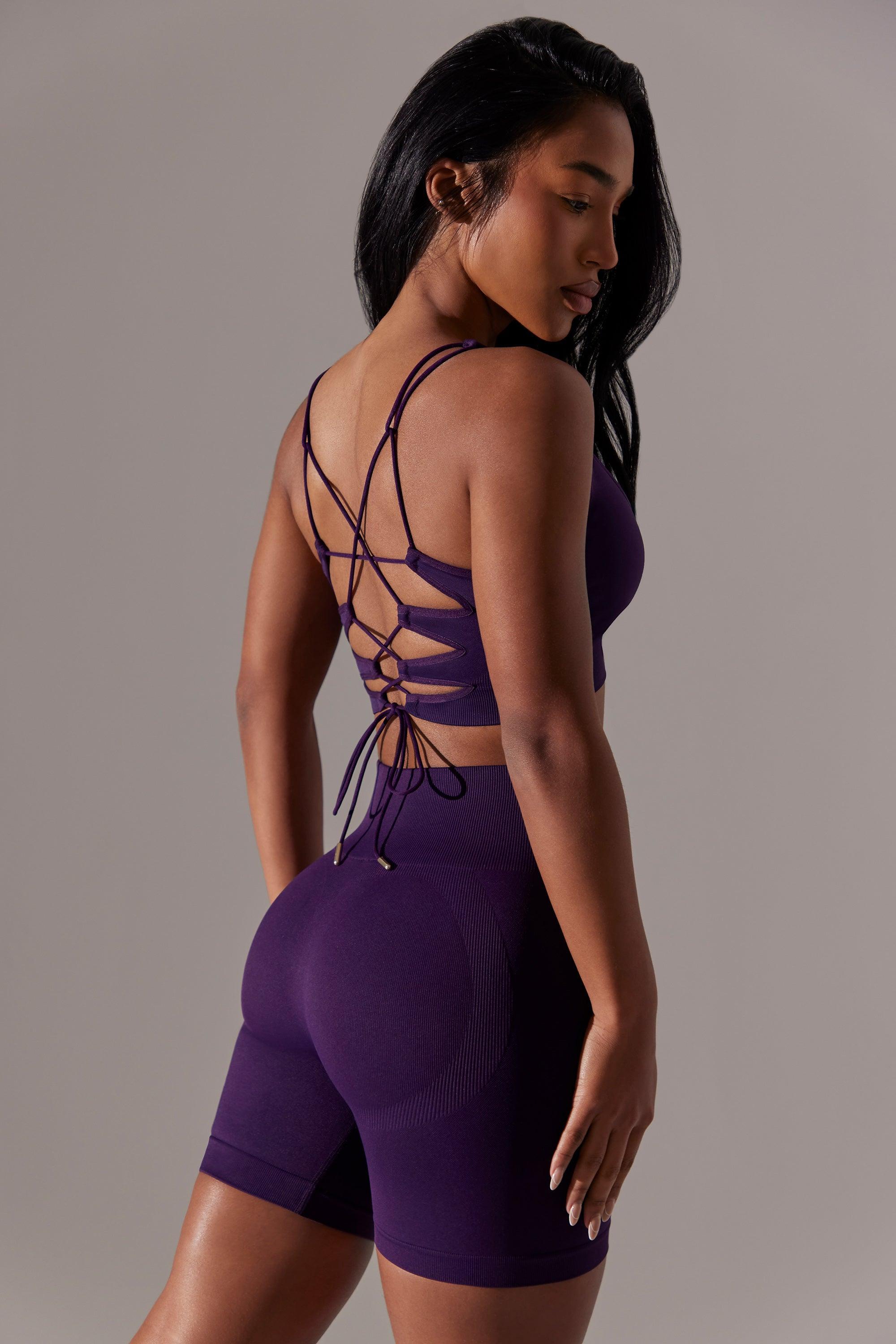 High Waist Super Sculpt Biker Shorts in Purple Product Image