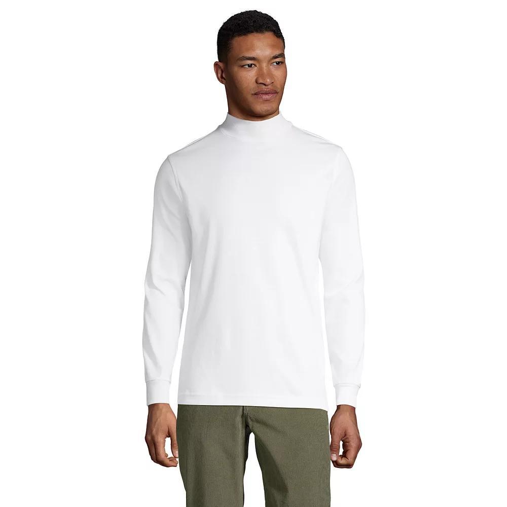 Lands' End Men's Super Soft Supima Mock Turtleneck, Size: Small, Black Product Image