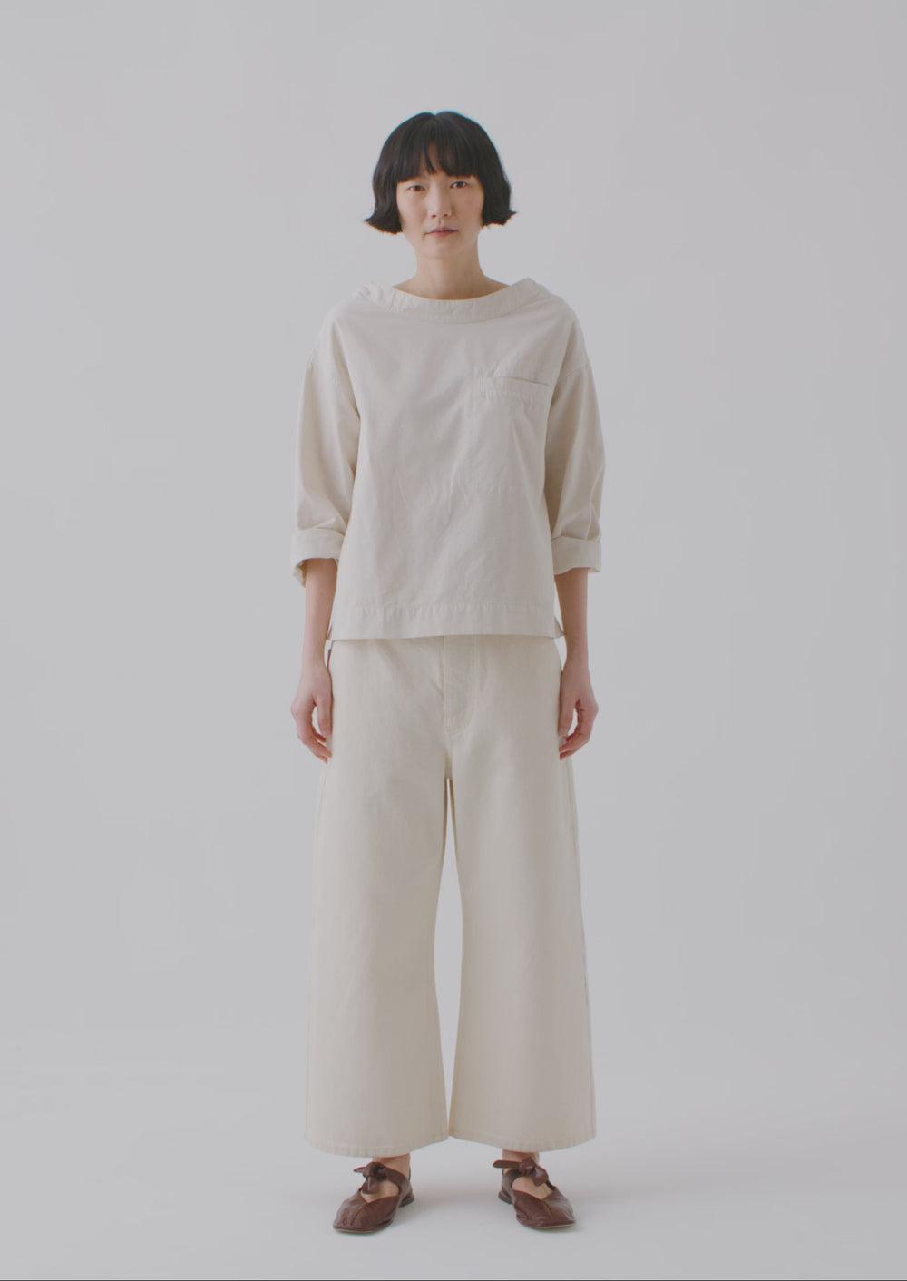 Cotton Linen Poplin Smock Top | Raw Linen Product Image
