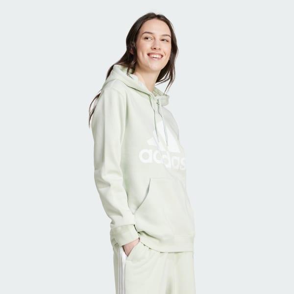 adidas Essentials Big Logo Regular Fleece Hoodie Sandy Pink XL Womens Product Image