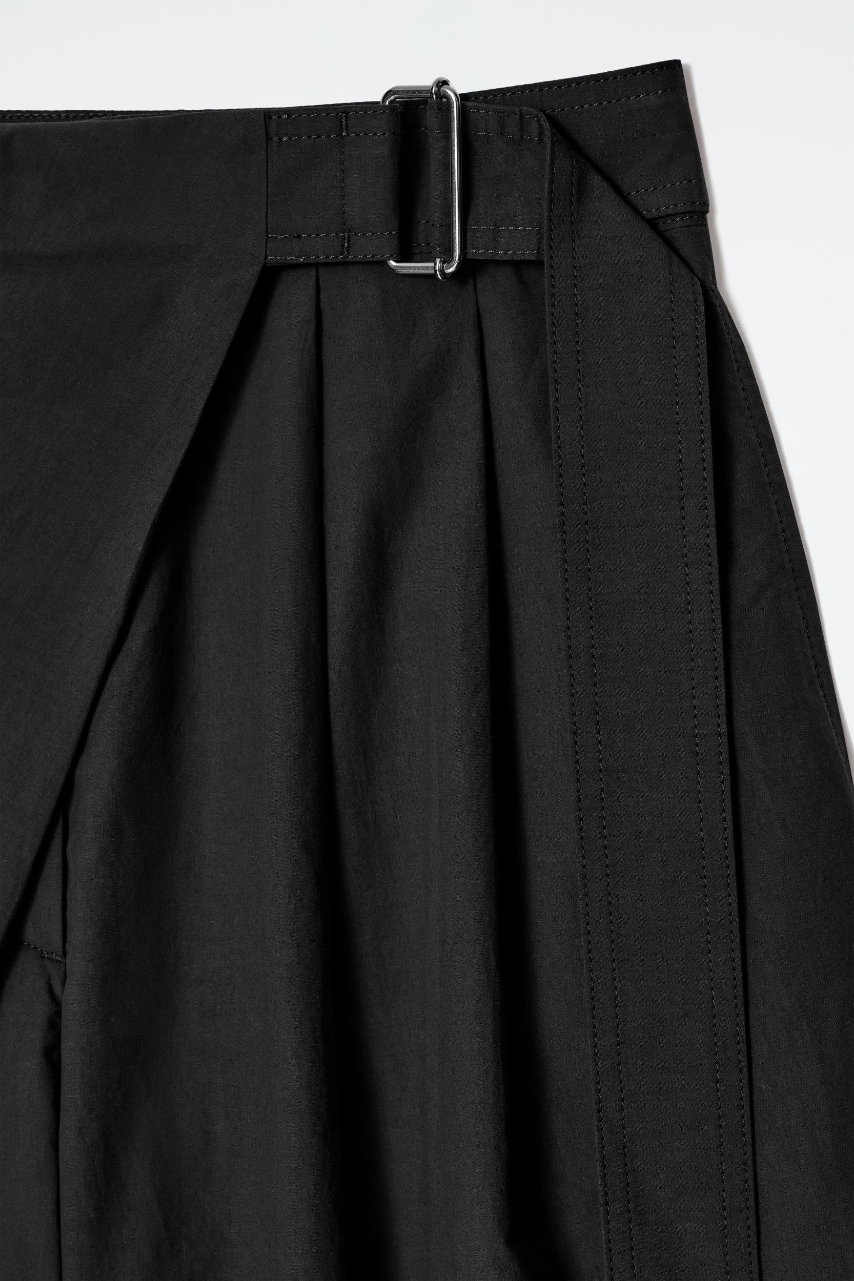 BELTED WRAP-FRONT COTTON SHORTS Product Image