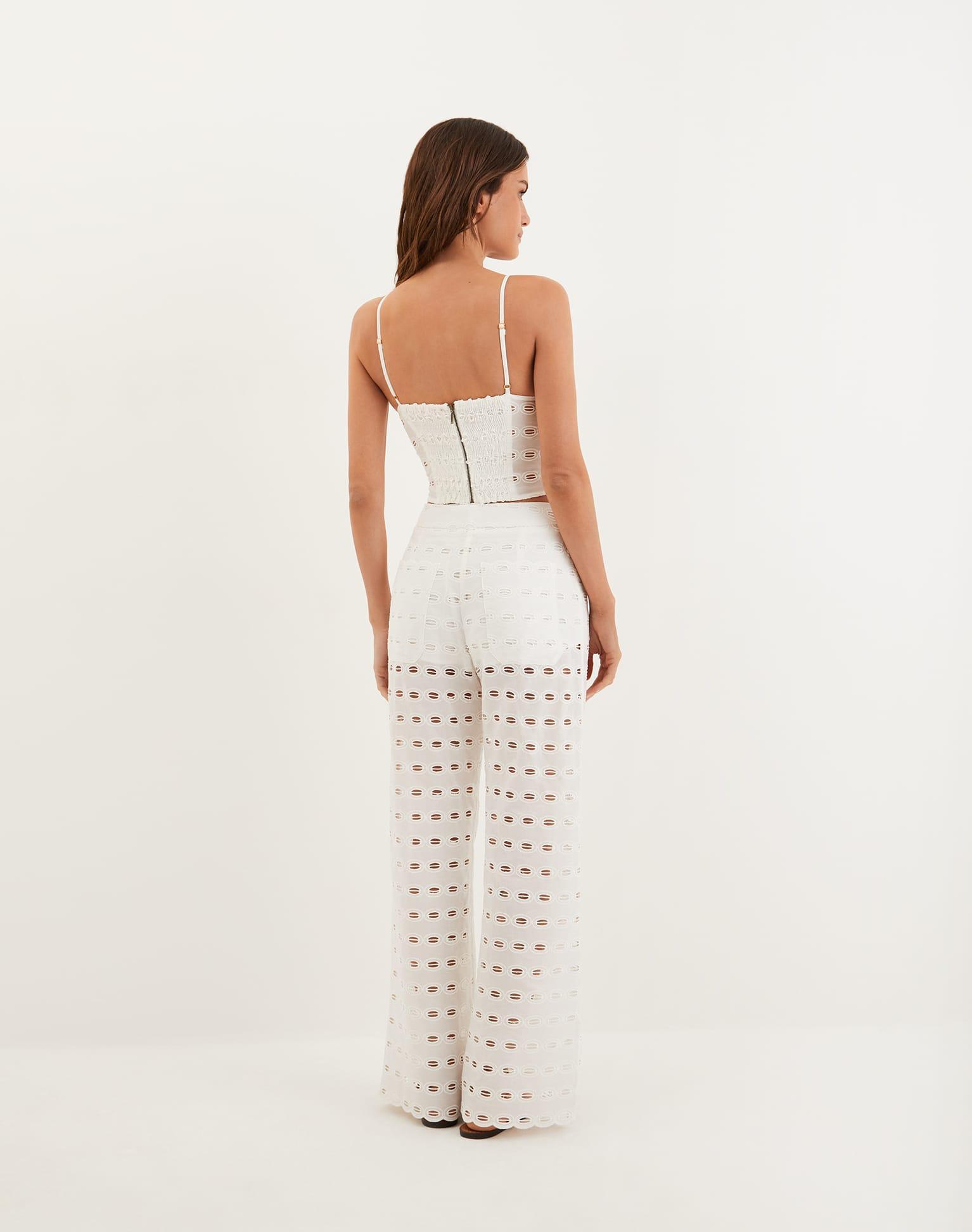 Eyelet Raya Top - Off White Product Image
