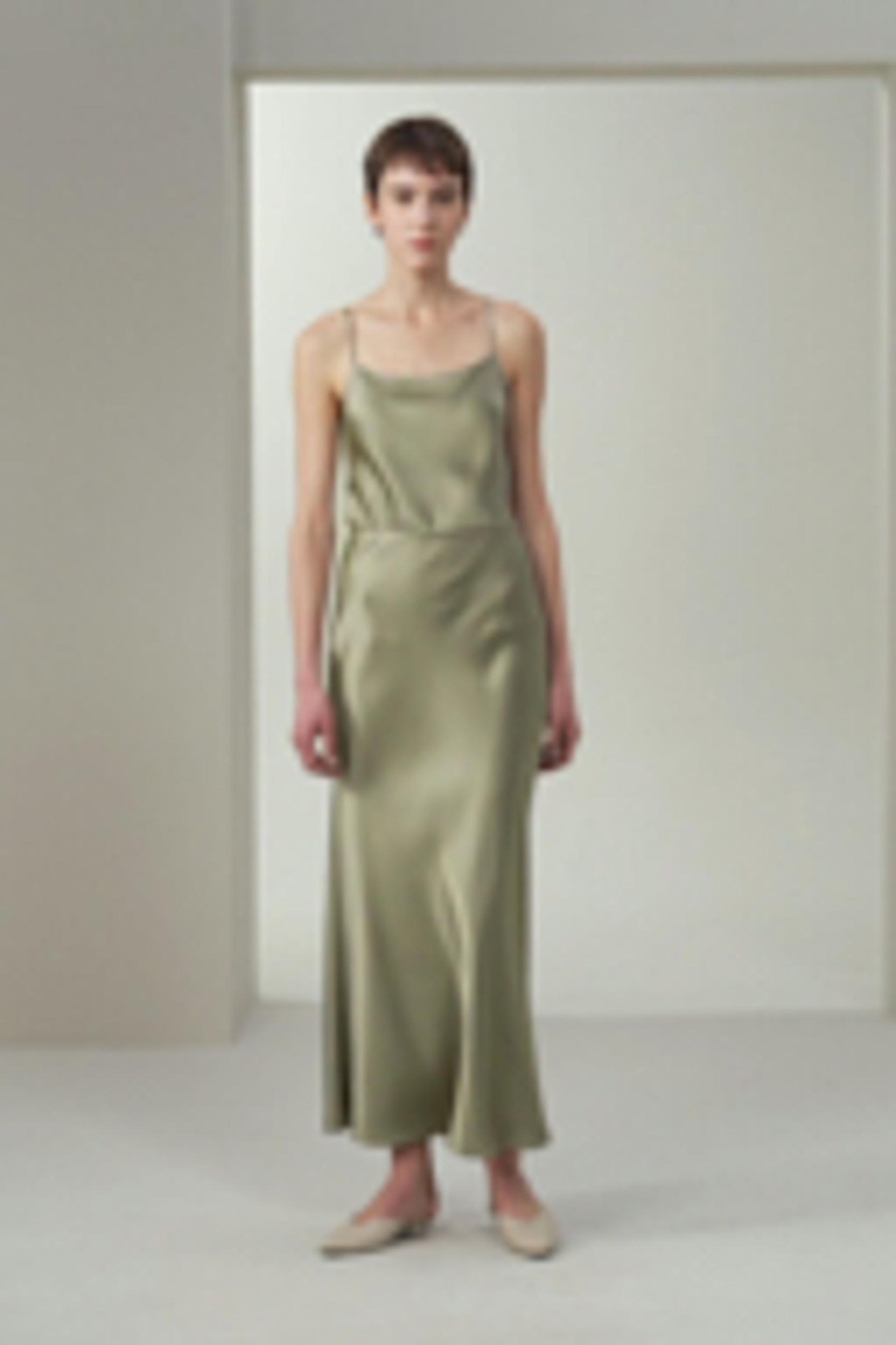 Double-Faced Silk Charmeuse Maxi Skirt Product Image