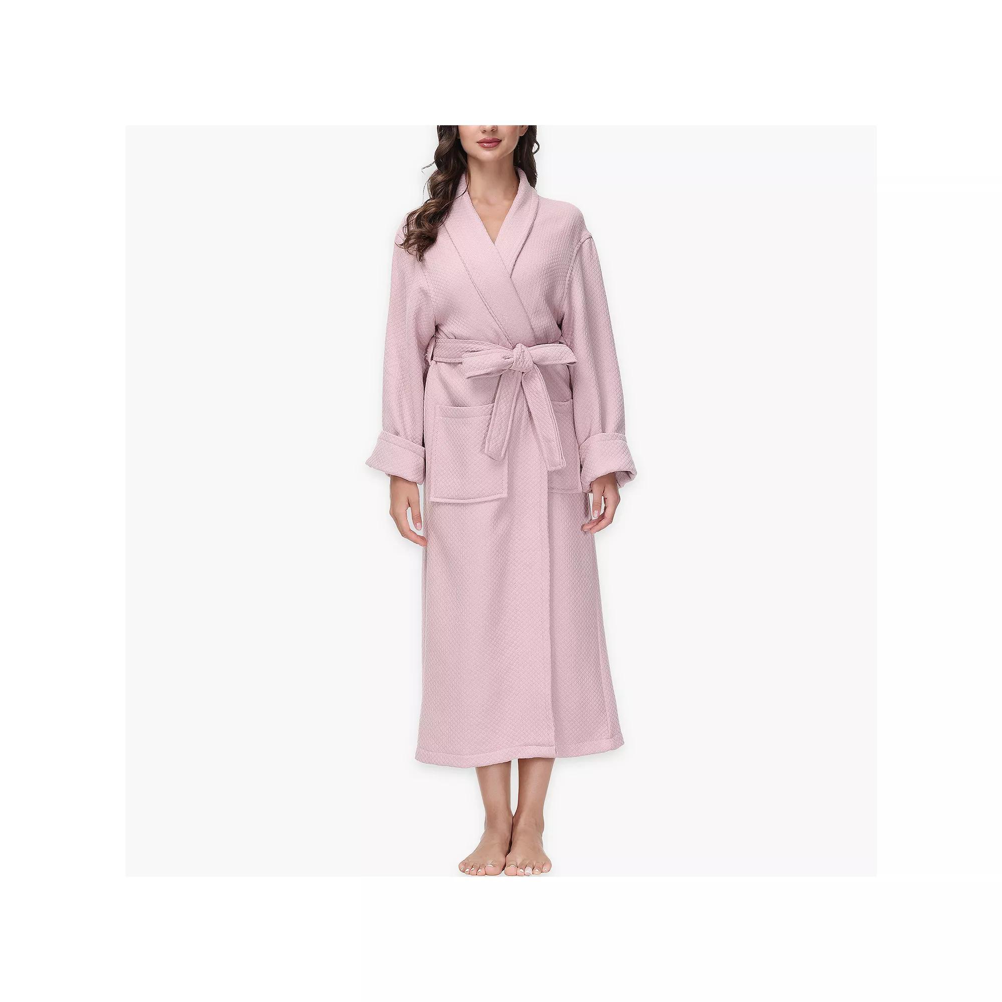 Womens INK+IVY Diamond Waffle Look Robe Pink Product Image