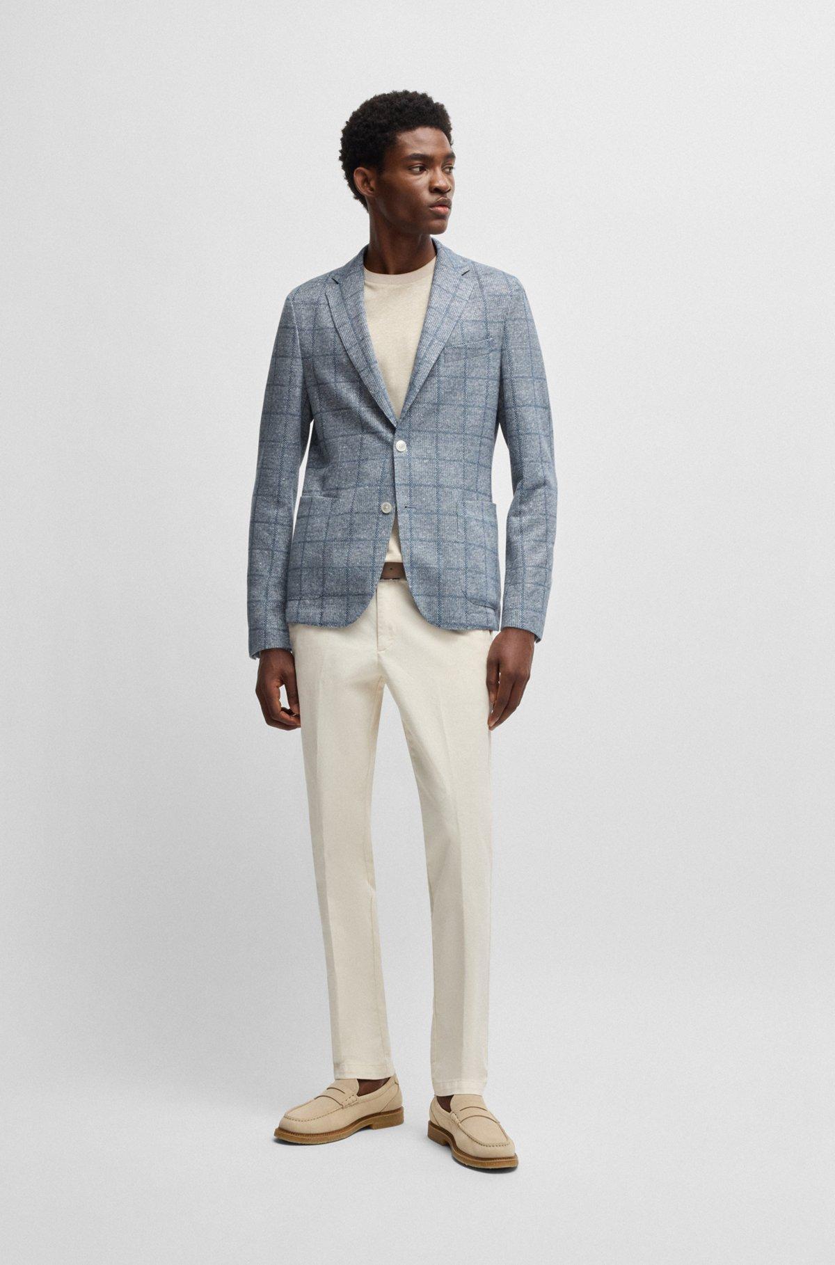 Slim-fit blazer in checked stretch fabric Product Image