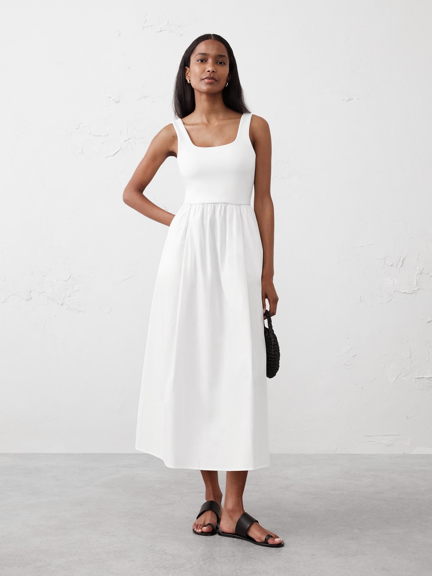 Tank Mixed Media Midi Dress Product Image