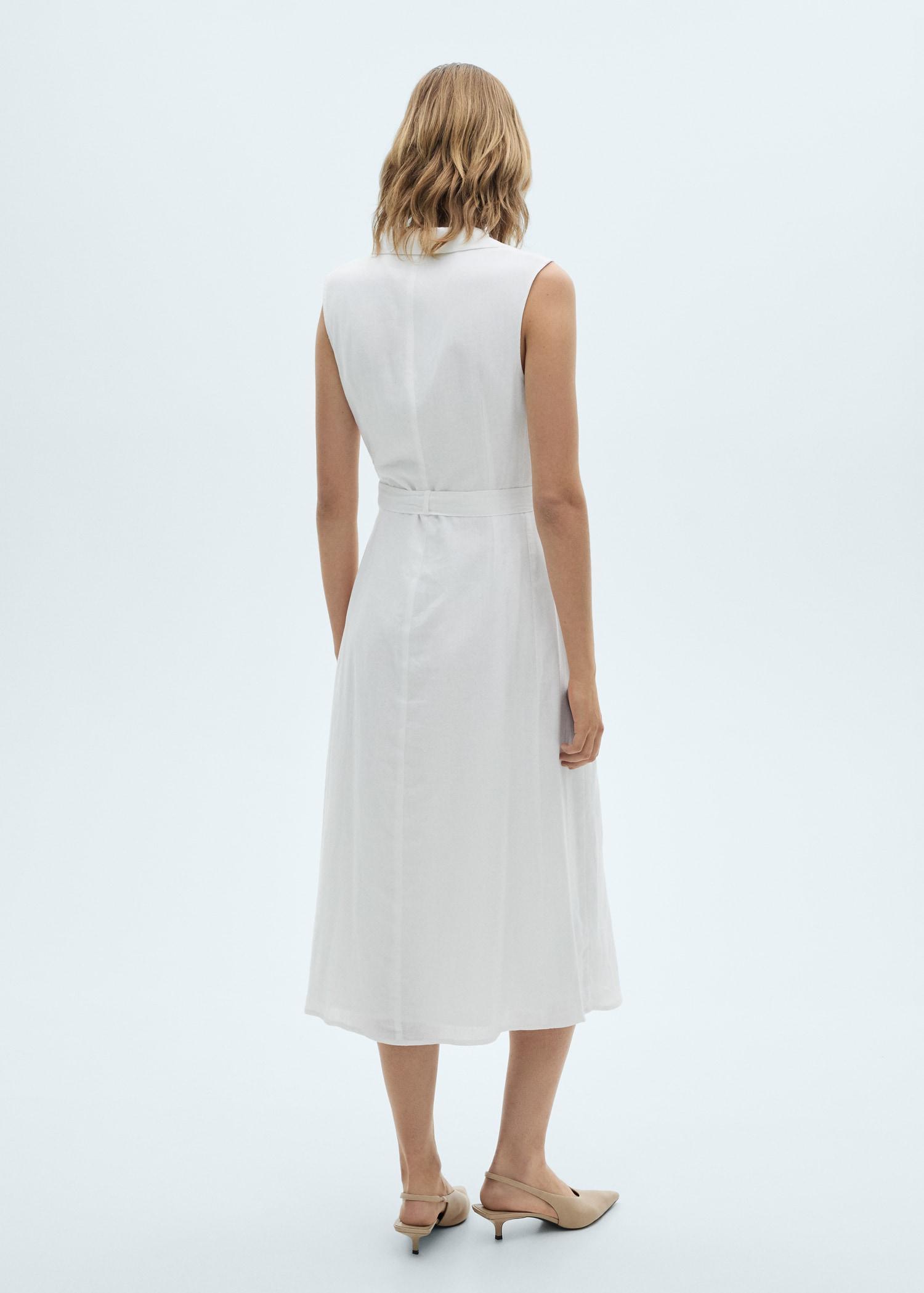 Linen-blend shirt dress - Women | MANGO USA Product Image