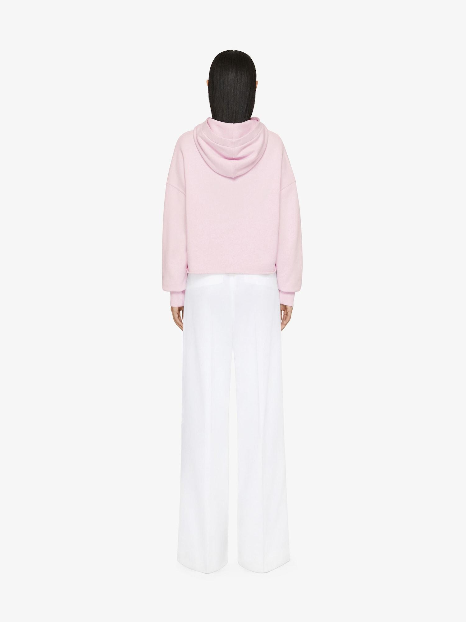 Cropped hoodie in fleece with GIVENCHY snake print Product Image