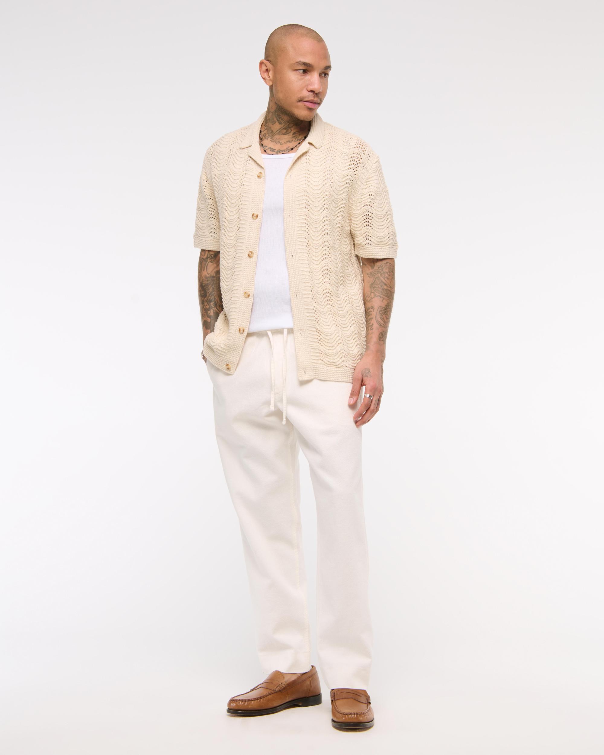 Loose Linen-Blend Pull-On Pant Product Image