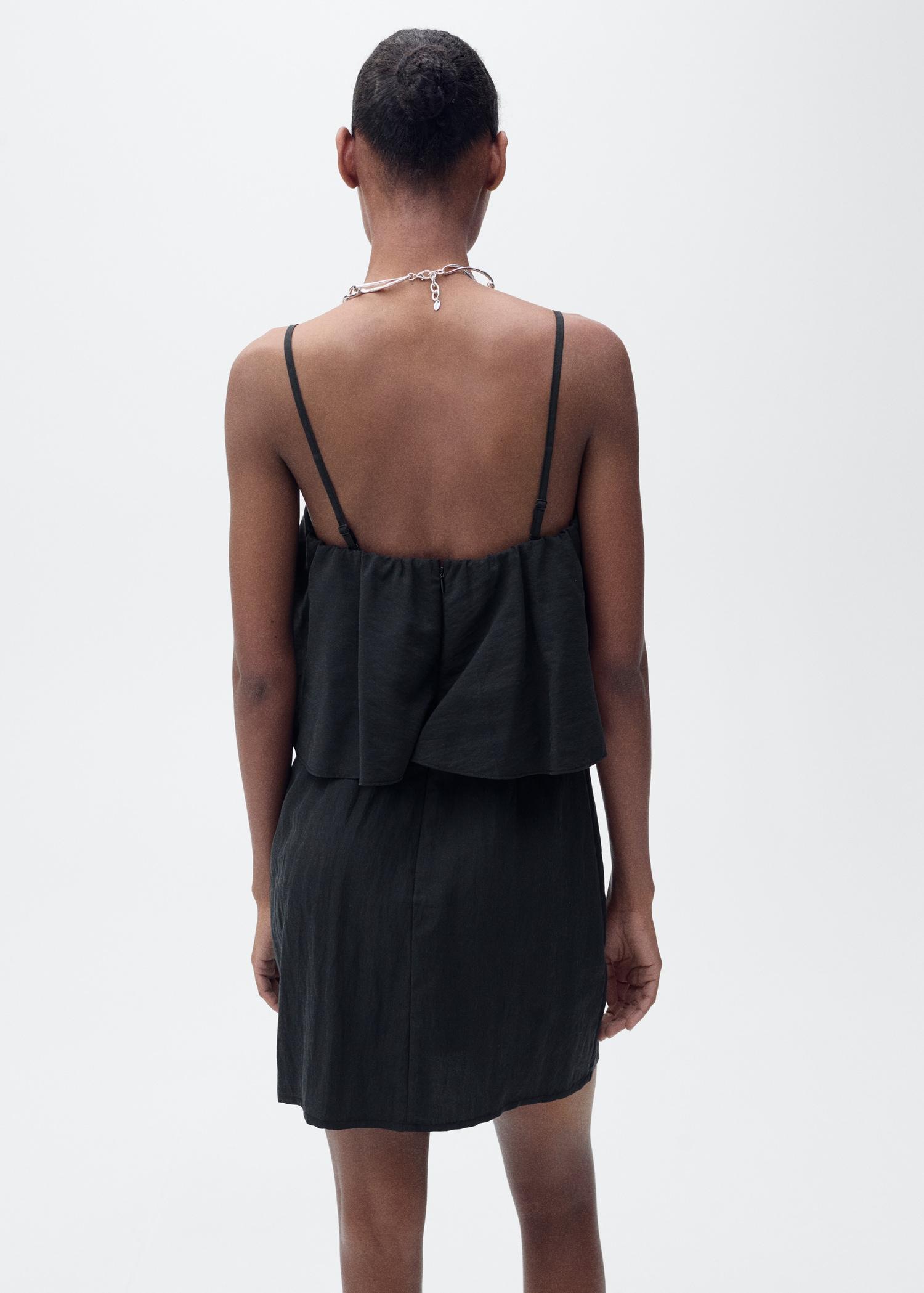 Lyocell dress with ruffles - Women | MANGO USA Product Image