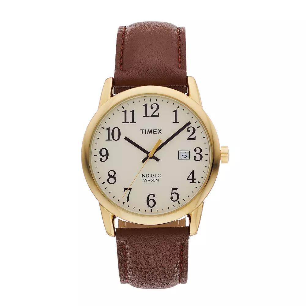 Timex® Men's Easy Reader Leather Watch - TW2P75800JT, Size: Medium, Brown Product Image