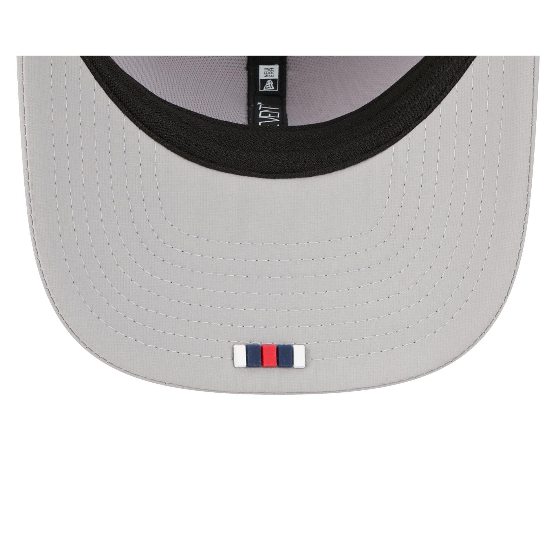 New England Patriots 2025 Sideline Hot Weather Gray 9SEVENTY Trucker Hat Male Product Image