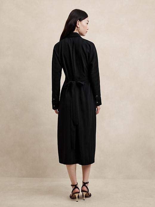 Tonal Stripe Wrap Midi Dress Product Image