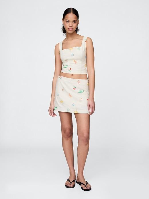 Linen-Blend Cropped Top Product Image
