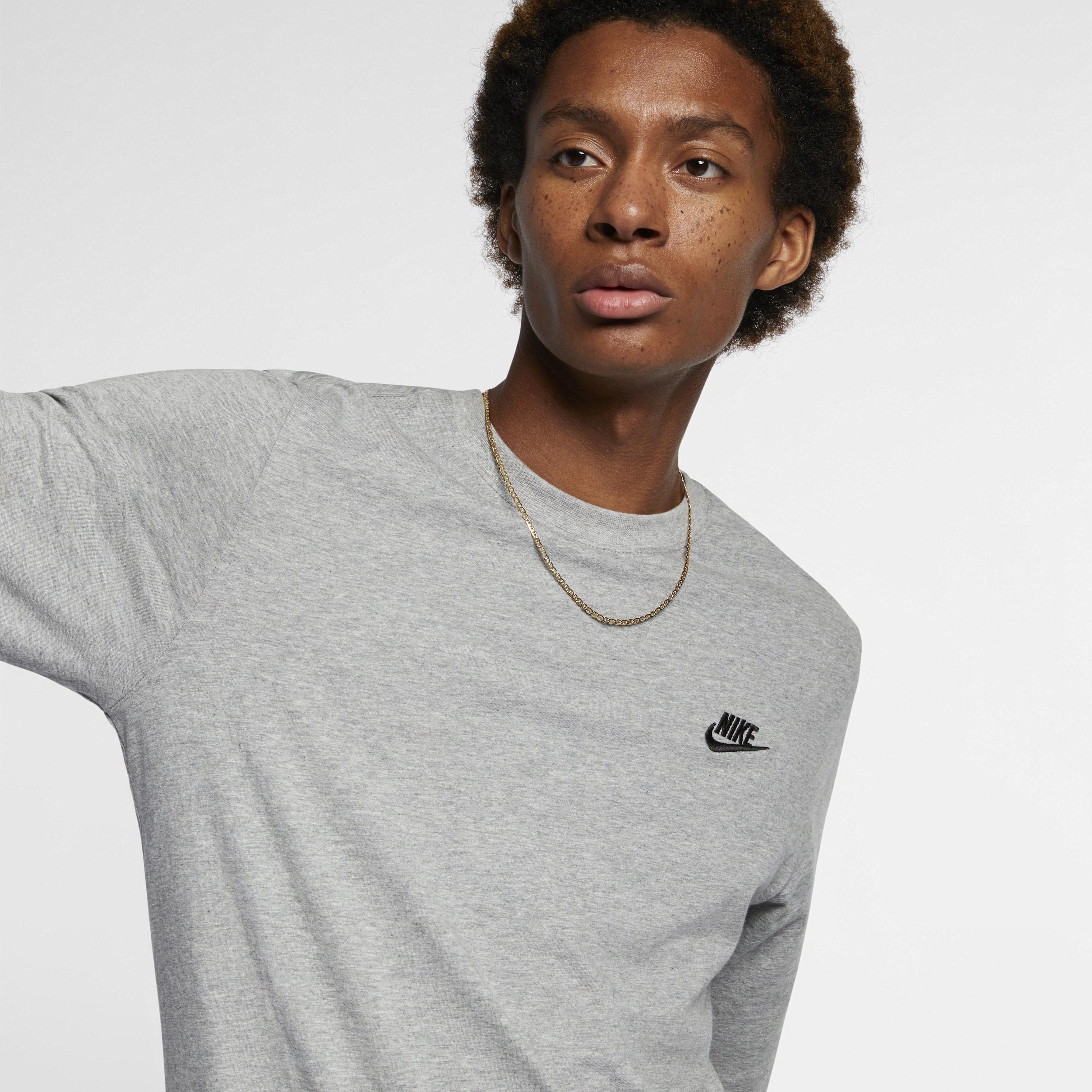 Nike Mens Nike Sportswear Long Sleeve T-Shirt - Mens Black/Grey Product Image