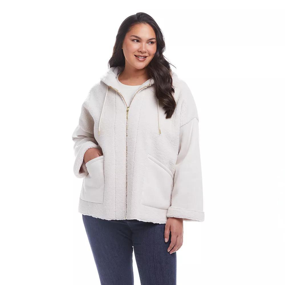 Plus Size Weathercast Reversible Faux Shearling Jacket, Women's, Size: 1XL, Ivory Product Image