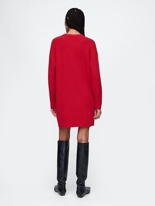 CashSoft Shaker-Stitch Mini Sweater Dress Product Image