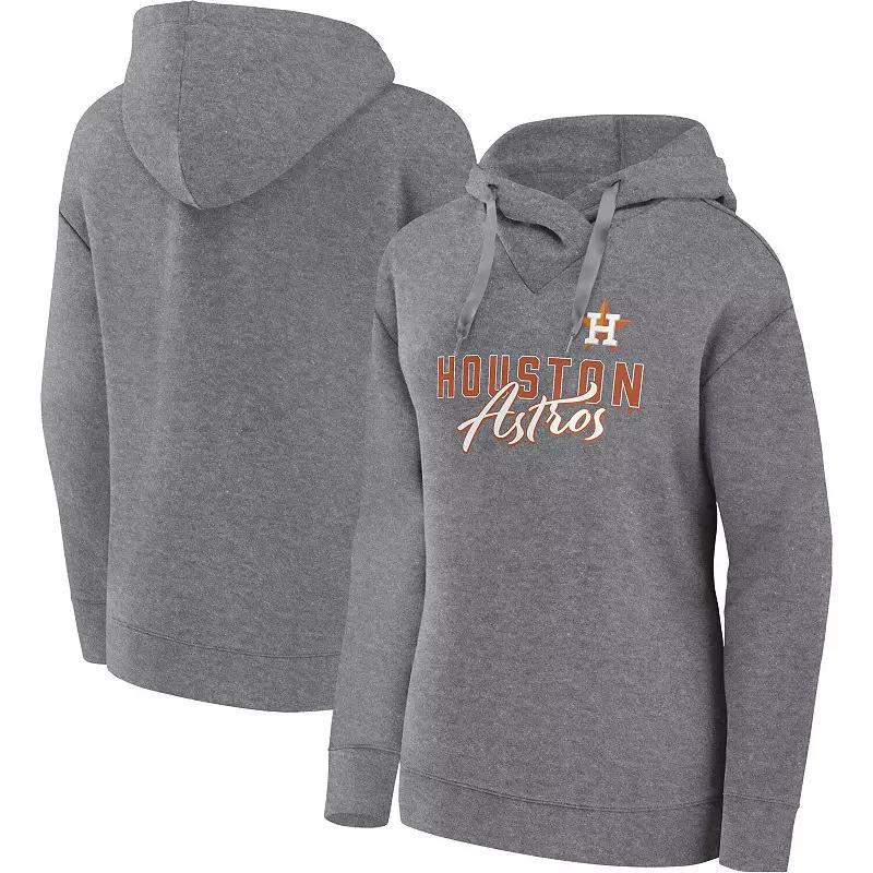 Women's Fanatics Branded Heather Gray Houston Astros Script Favorite Pullover Hoodie, Size: Small, Grey Product Image