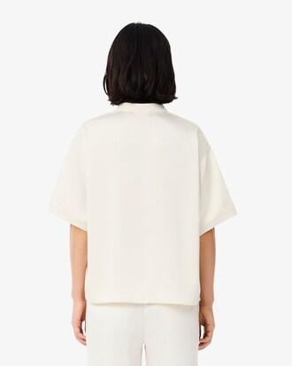 Oversized Silky Fluid Polo Shirt Product Image