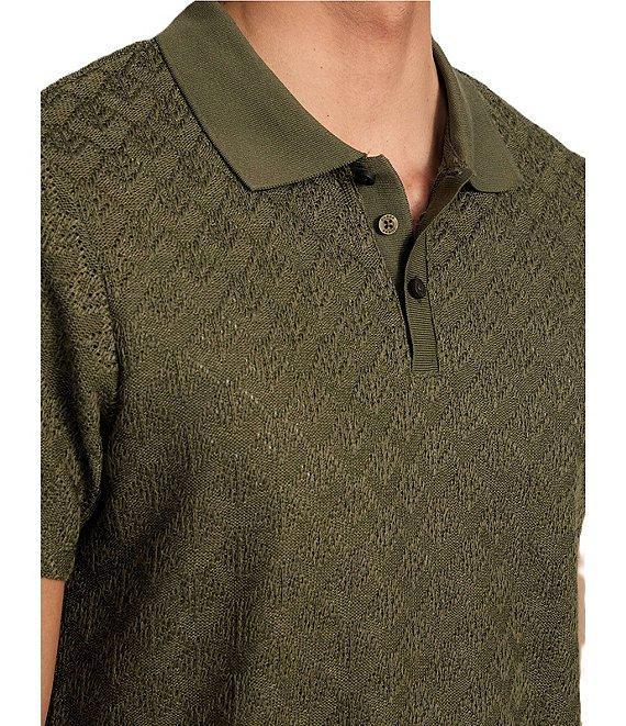 Guess Logan Short Sleeve Jacquard Knit Polo Shirt Product Image
