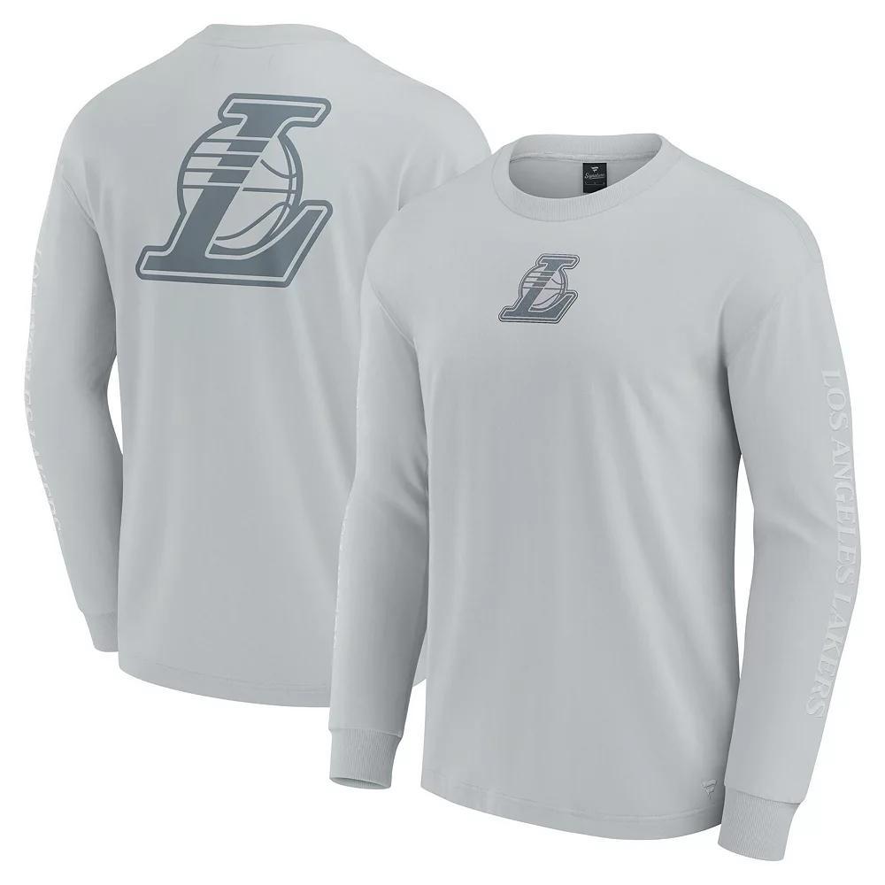 Men's Fanatics Gray Los Angeles Lakers Elements Strive Long Sleeve T-Shirt, Size: Medium, Grey Product Image