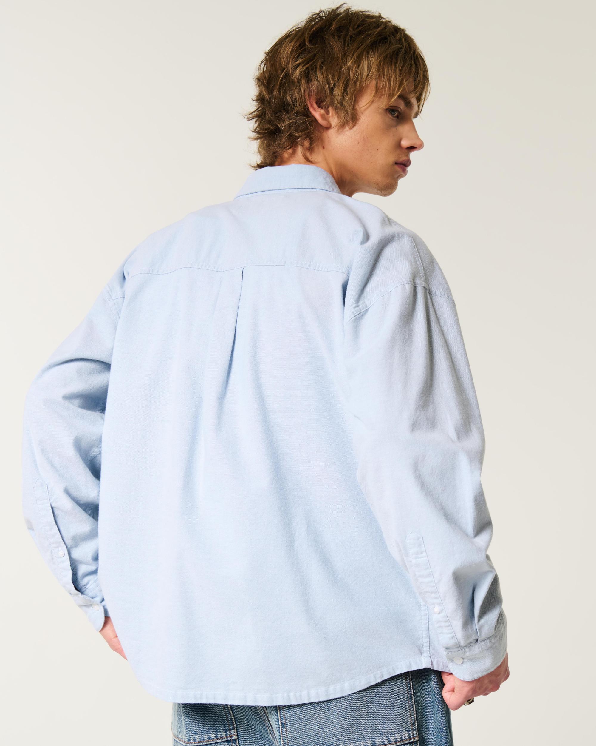 Long-Sleeve Baggy Oxford Shirt Product Image