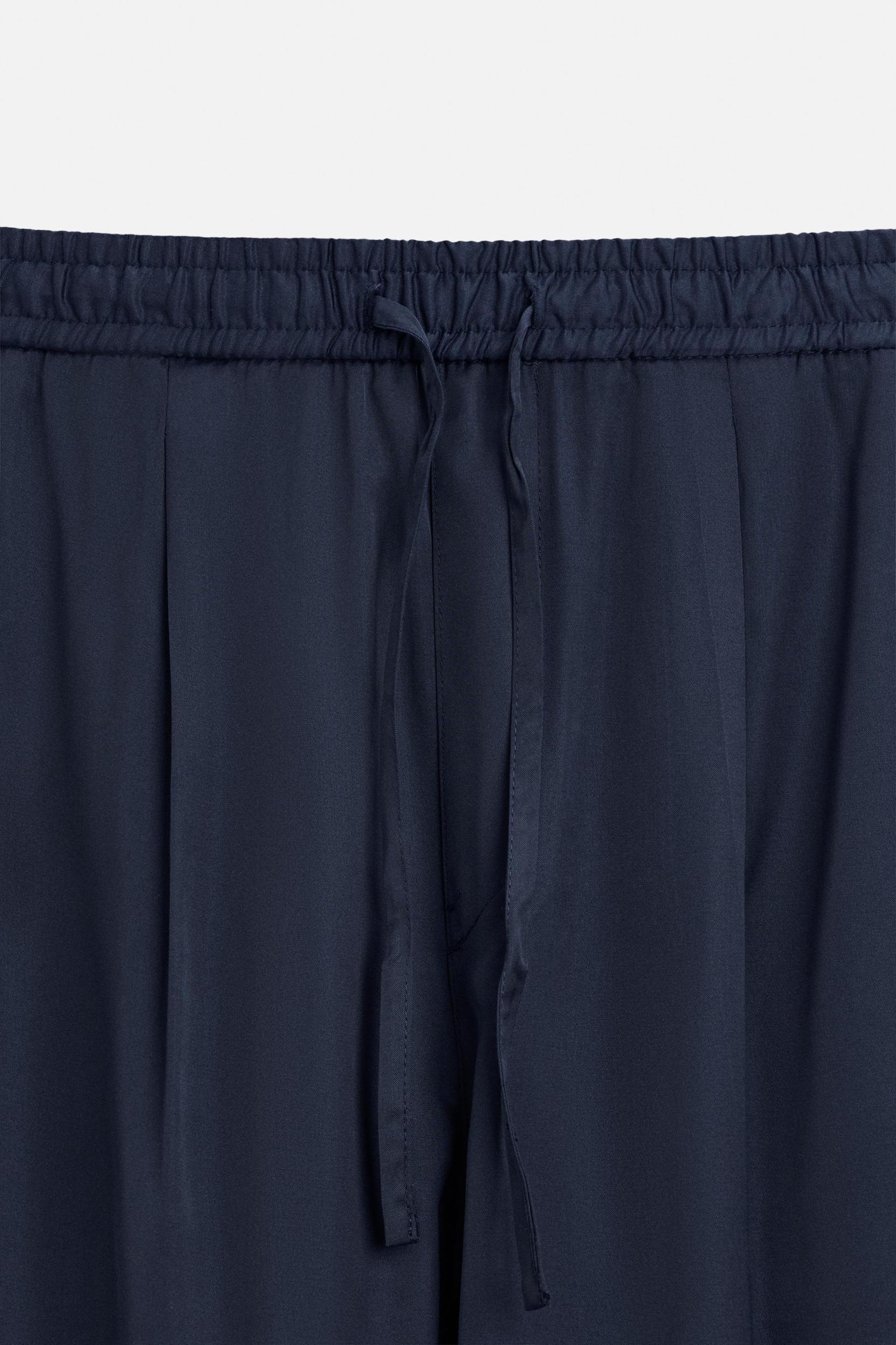 SATIN EFFECT JOGGER WAIST PANTS Product Image