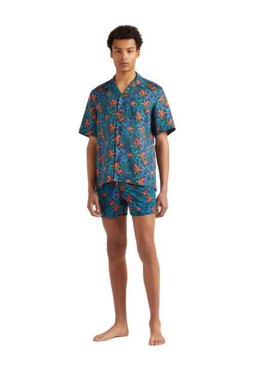 Mens Tropical Flowers Linen Camp Shirt Product Image