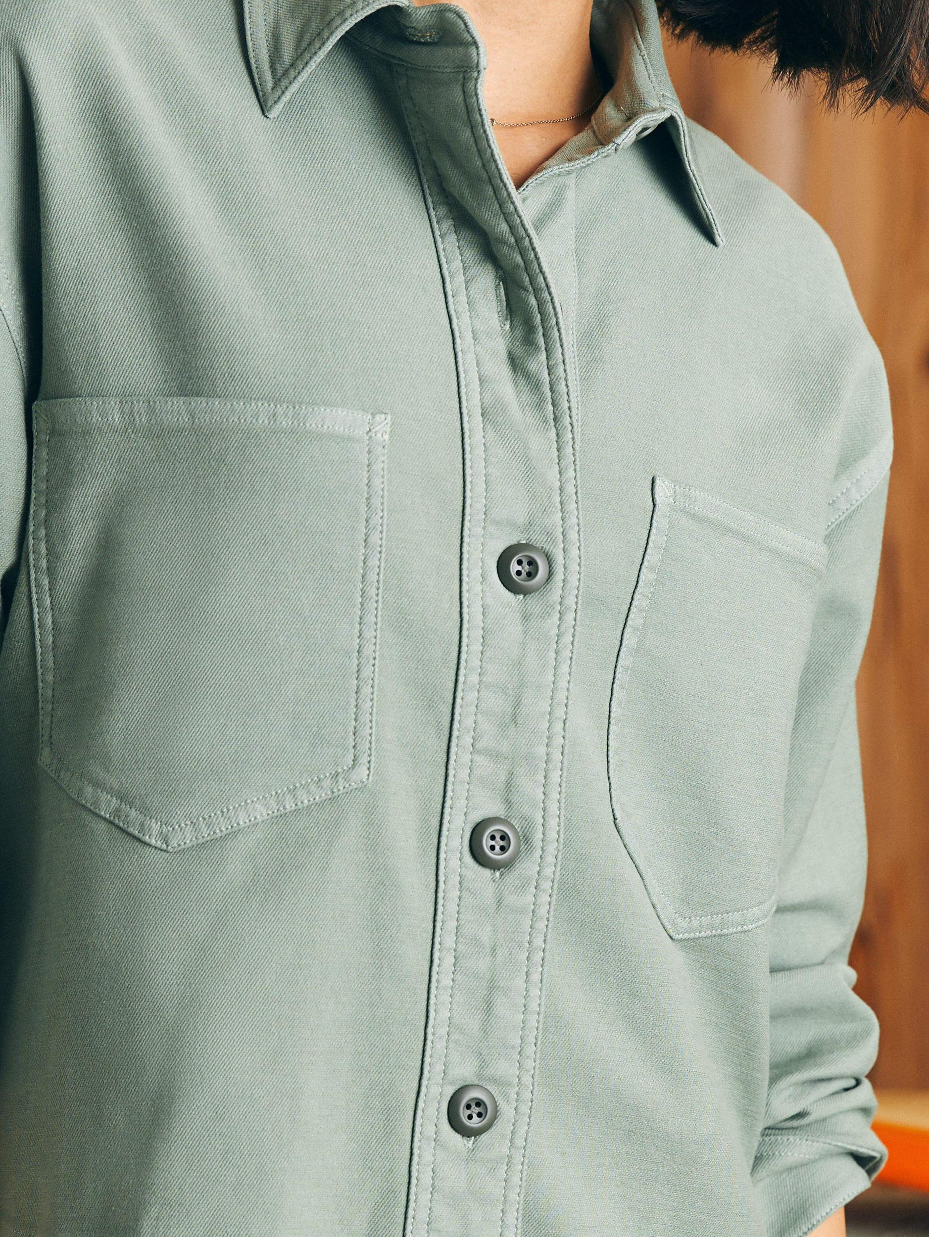 Stretch Terry Overshirt - Coastal Sage Female Product Image