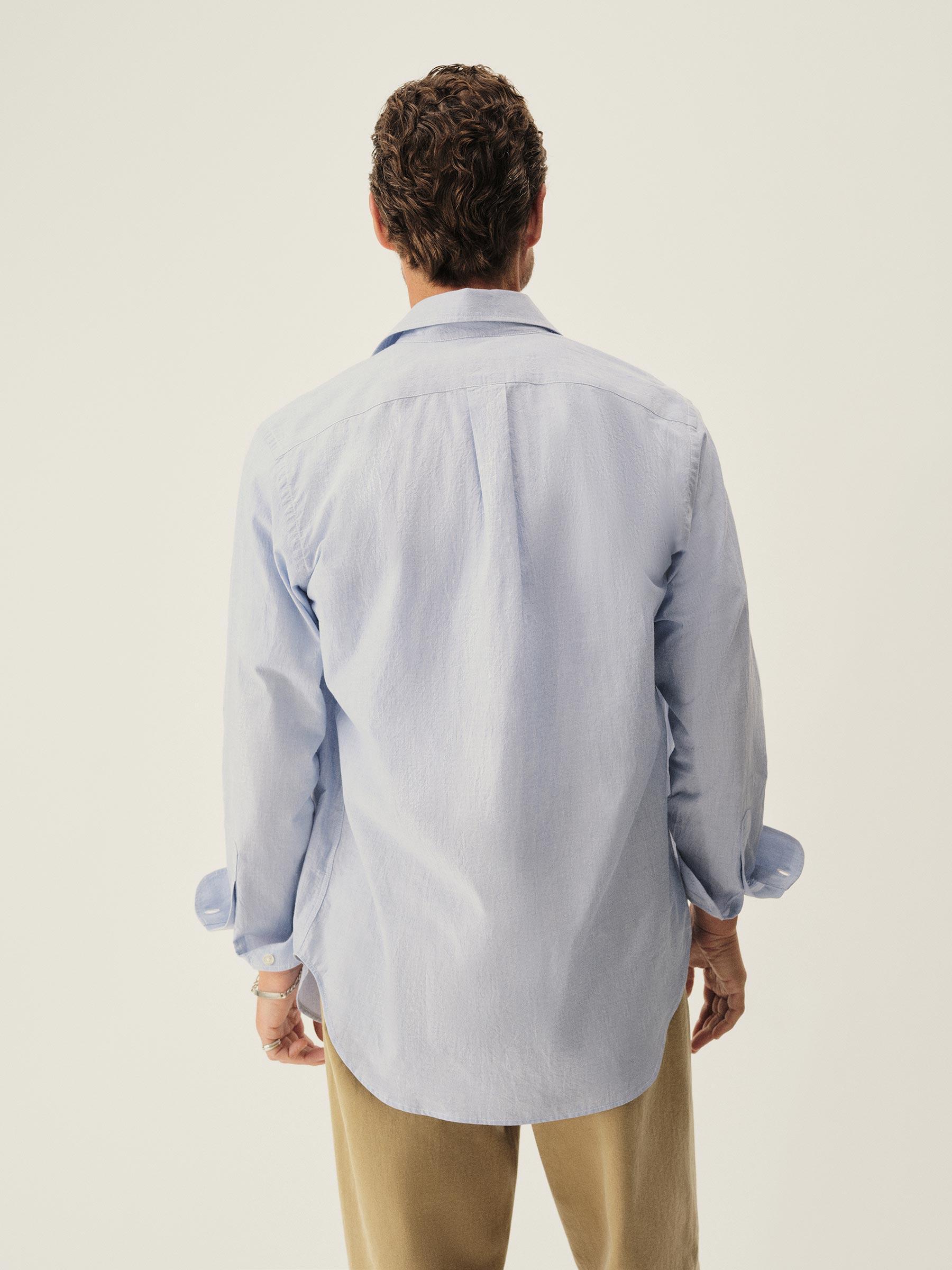 Azure End On End Wornwell One Pocket Shirt Product Image