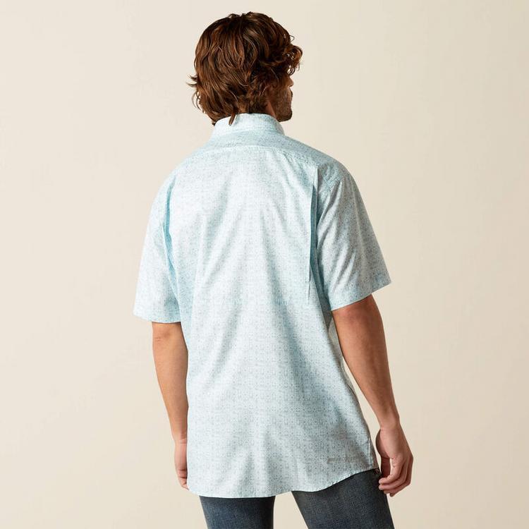 Ariat® Men's S/S Light Blue Print VentTEK Classic Fit Button Shirt Product Image