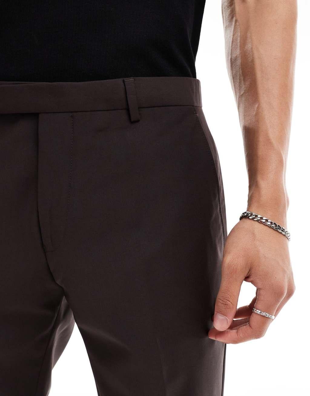 Twisted Tailor buscot suit pants in brown Product Image