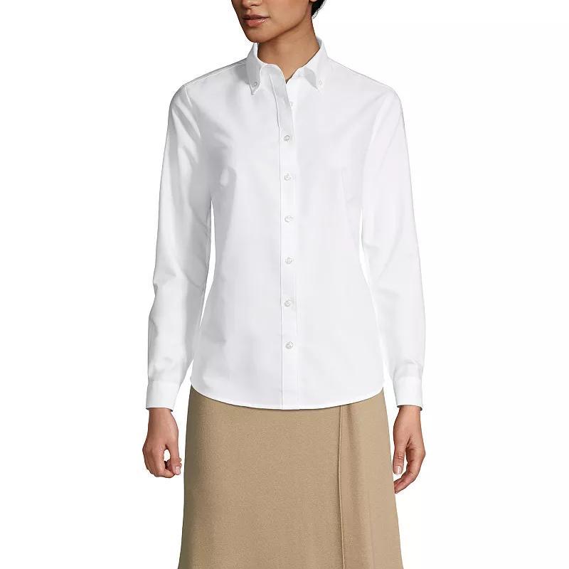 Womens Tall Lands End School Uniform Long Sleeve Oxford Dress Shirt Product Image