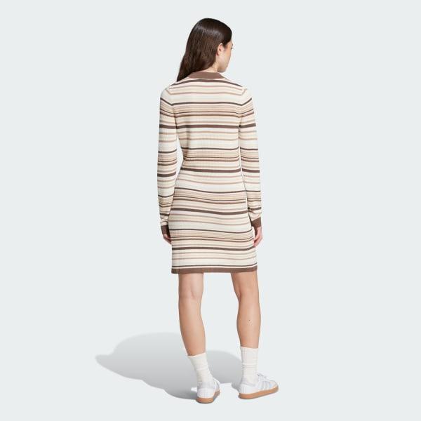 Striped Knitted Polo Dress Product Image