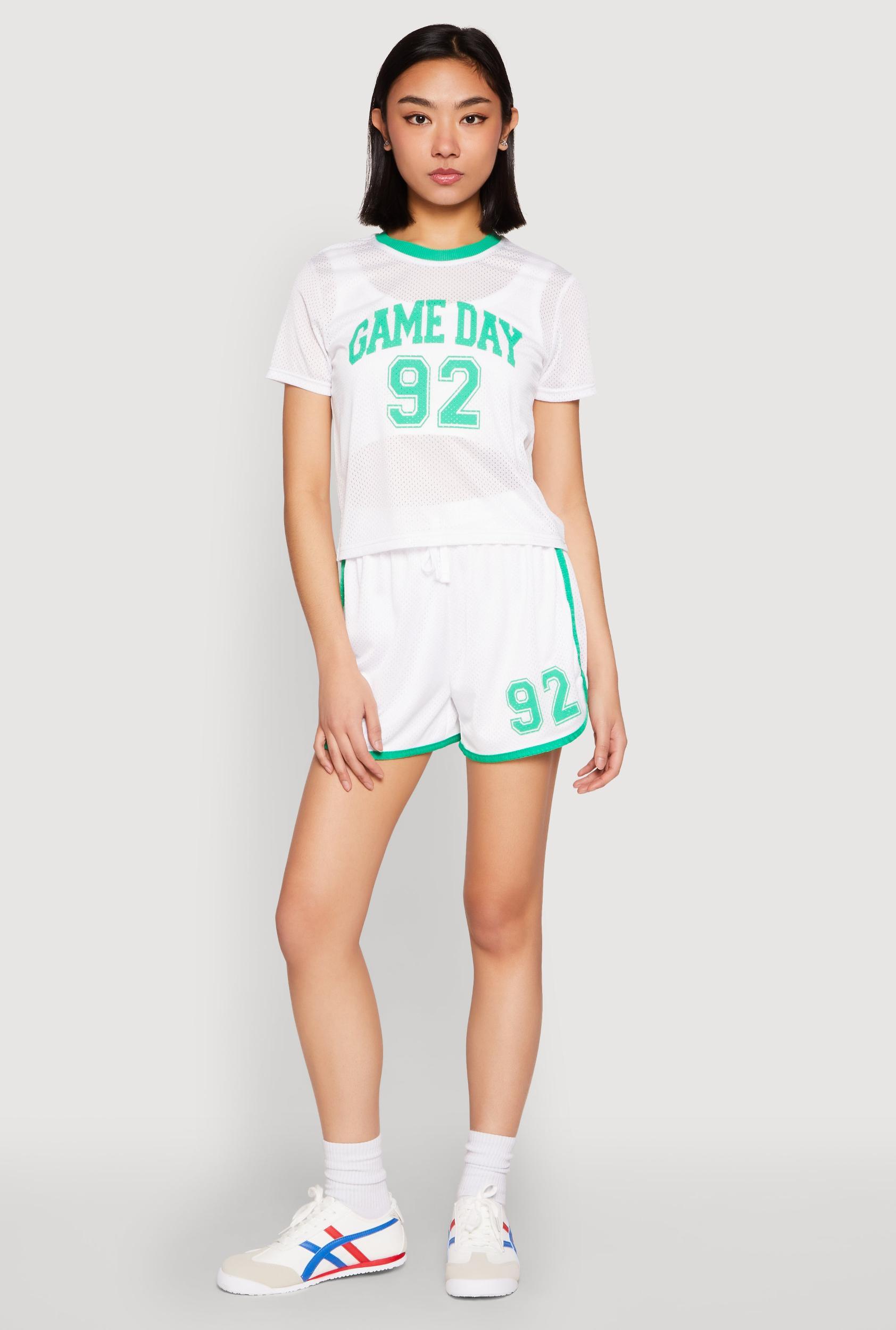 Womens Contrast Trim Graphic Print Mesh Jersey Product Image