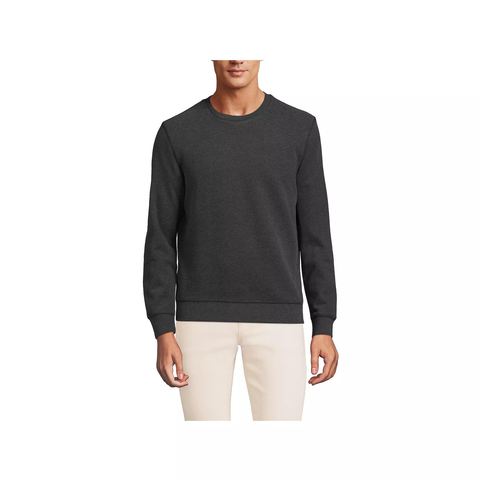 Big & Tall Lands' End Long Sleeve Serious Sweats Crewneck Sweatshirt, Men's, Size: Large Tall, Dark Grey Heather Product Image
