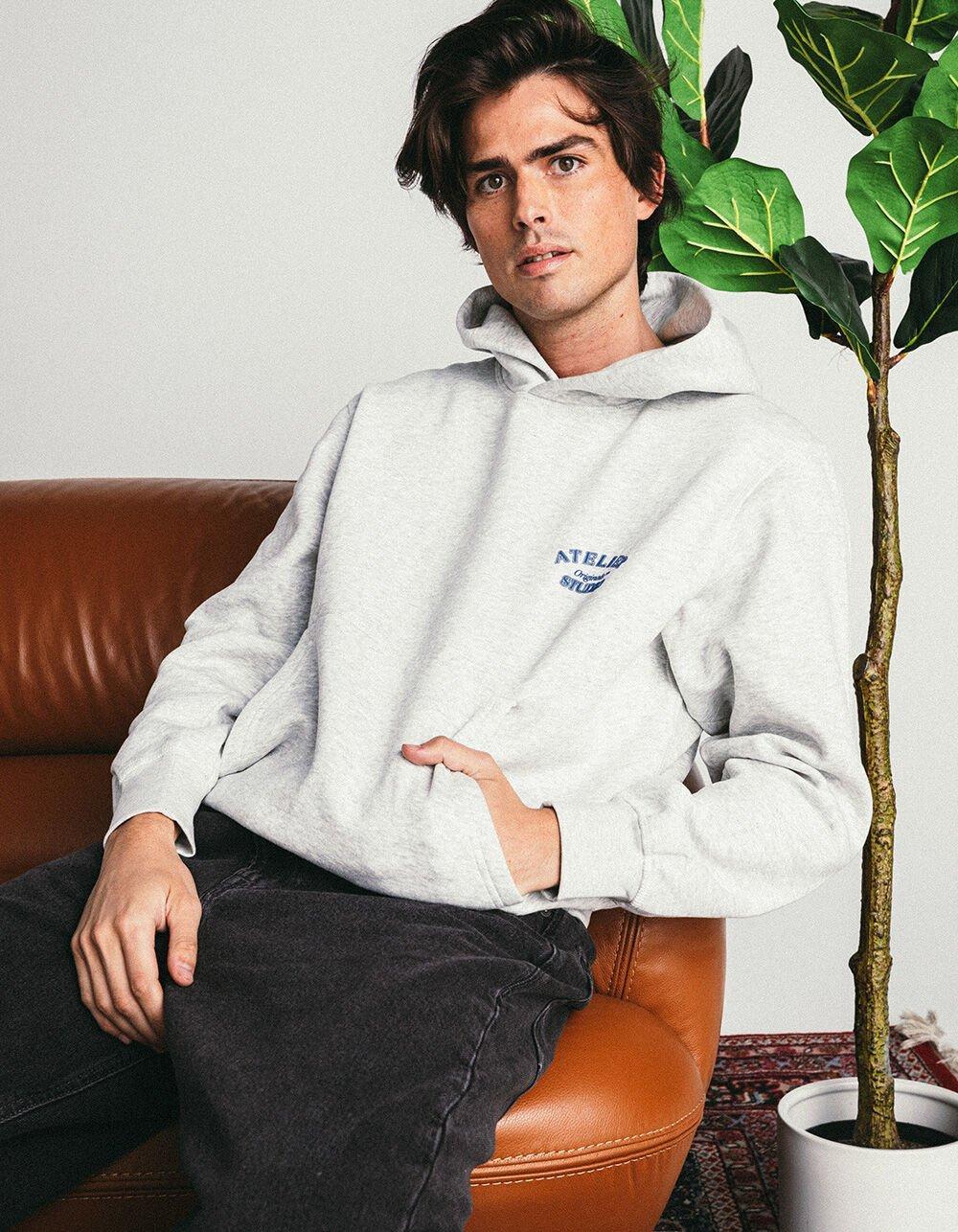JACK & JONES Brooklyn Back Mens Hoodie - LIGHT GRAY Product Image