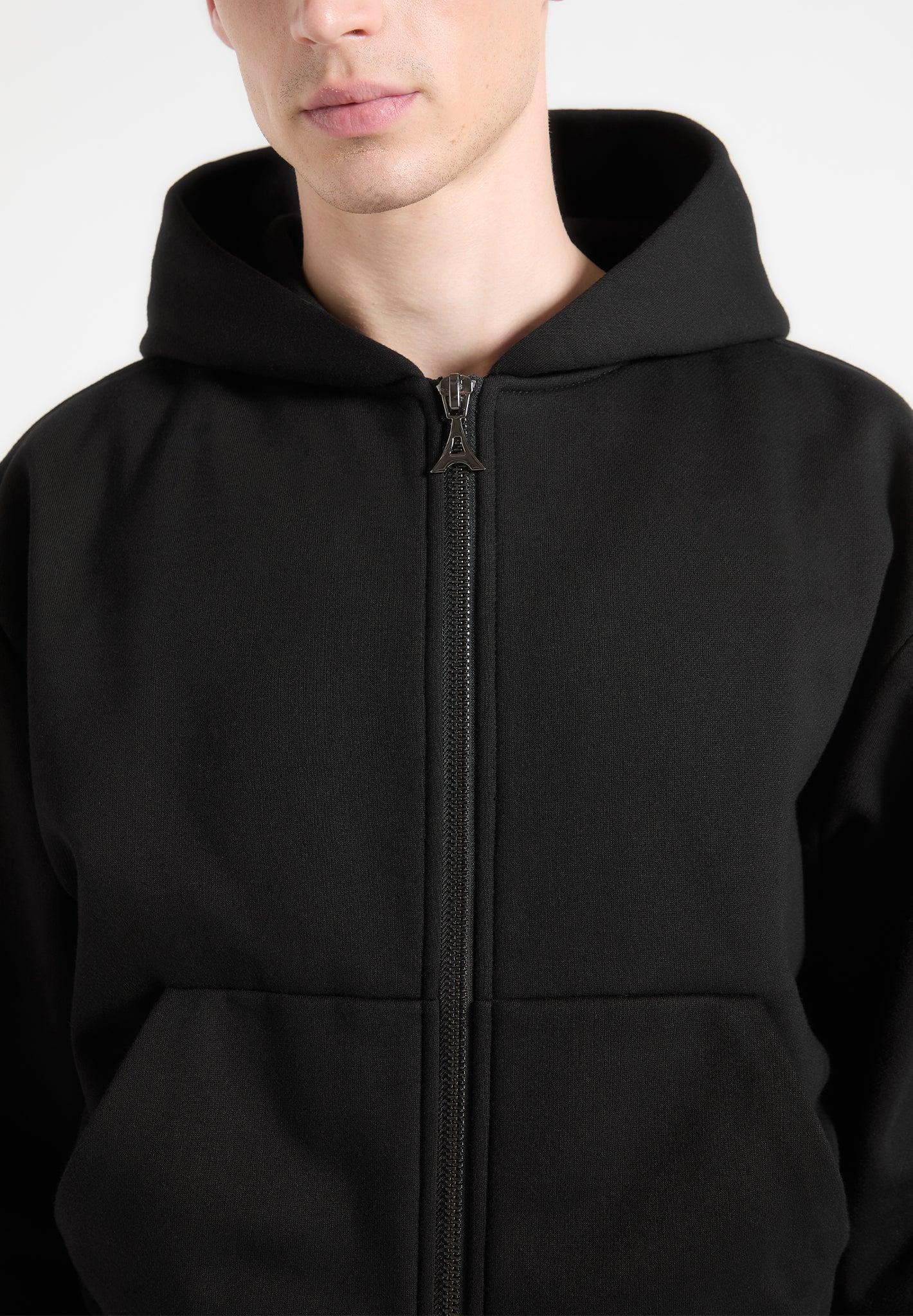 Éternel Cropped Zip Hoodie - Black Male Product Image