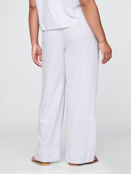 Linen-Blend Easy Wide-Hem Pants Product Image